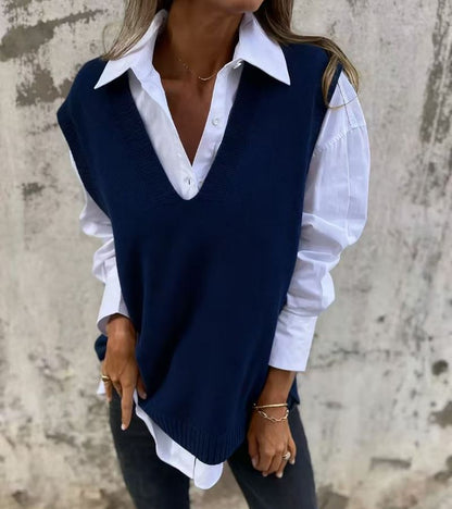 Olga | Gilet in Maglia Con Scollo a V