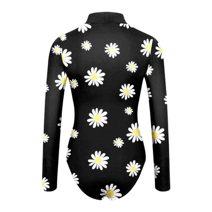 Women's Sexy Square Neck Bodysuit Long Sleeve Double Lined Shirt Tops