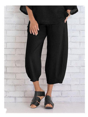 Women's Capri Pants Casual Summer Cotton Cropped Lounge Pants Trousers - Seldom Seen Styles