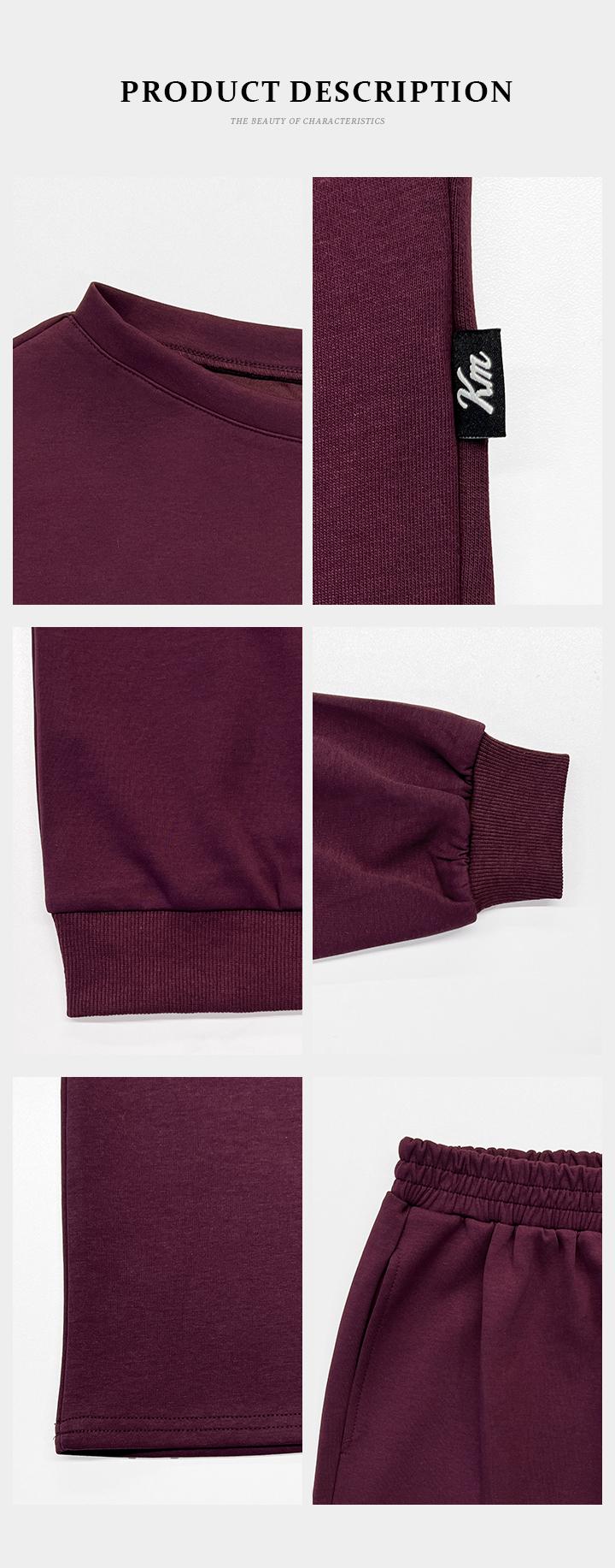 Women's Leisure Solid Color Sloping Shoulder Long Sleeve Top & Wide Leg Trousers Co-ord, Cozy Scoop Neck Loose Two Piece Outfits, Basic Womenswear - Seldom Seen Styles