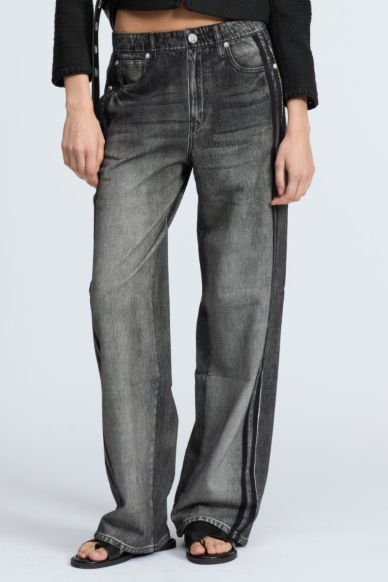 Womens Wash Vertical Pattern Casual Sweatpant Jean - Seldom Seen Styles