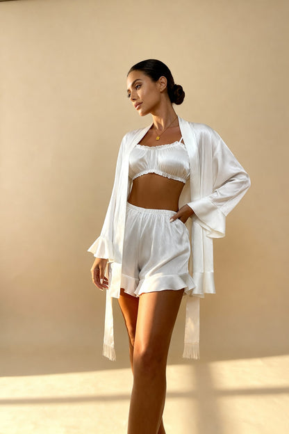 Ensemble pyjama satin 3 pièces Angie