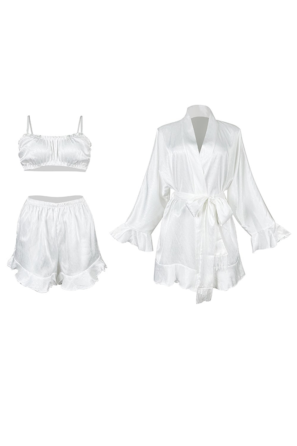 Ensemble pyjama satin 3 pièces Angie