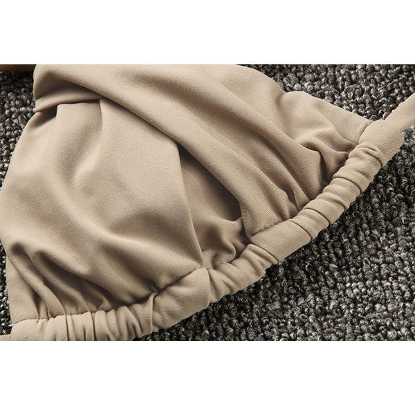 Anne Pleated Cups Halter Bikini Set - Seldom Seen Styles