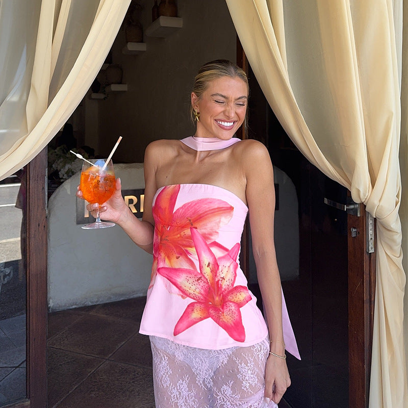 Ariah | Floral Sleeveless Top with Scarf - Seldom Seen Styles