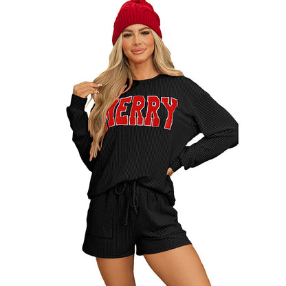 Autumn New Long Sleeve Two-Piece Set Female European and American Fashion All-Match Letter Print Casual Suit Female One Piece Dropshipping - Seldom Seen Styles