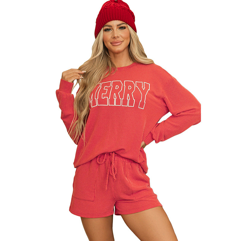 Autumn New Long Sleeve Two-Piece Set Female European and American Fashion All-Match Letter Print Casual Suit Female One Piece Dropshipping - Seldom Seen Styles