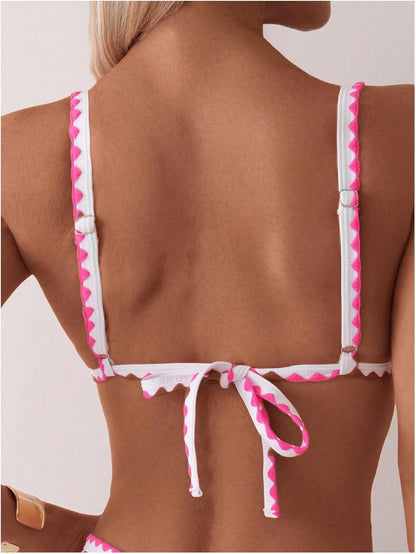 Bathing Suit for Women Two Piece Floral Print Tie Back Swimsuit Bikini Sets - Seldom Seen Styles