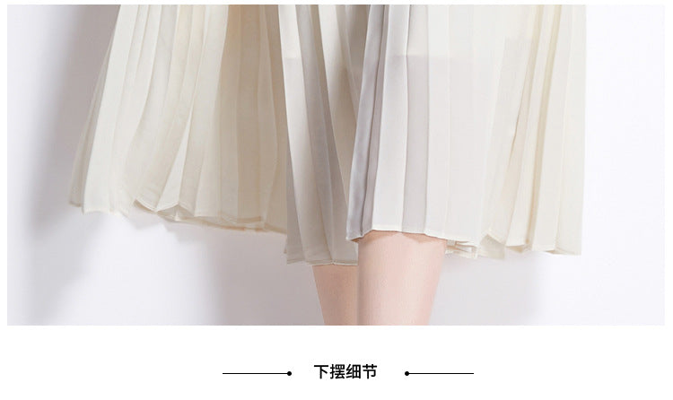 Bella Lace Patchwork Pleated Midi Dress  Patchwork Mid-Length Pleated Dress - Seldom Seen Styles