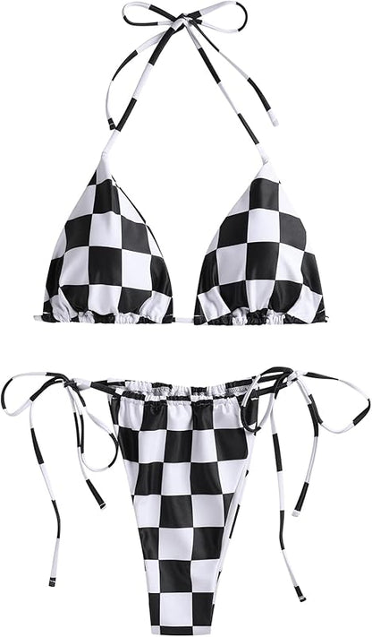 Bikini for Women 2 Piece Halter Bikini Sets Sexy High Cut Bathing Suit Side Tie Swimsuits - Seldom Seen Styles