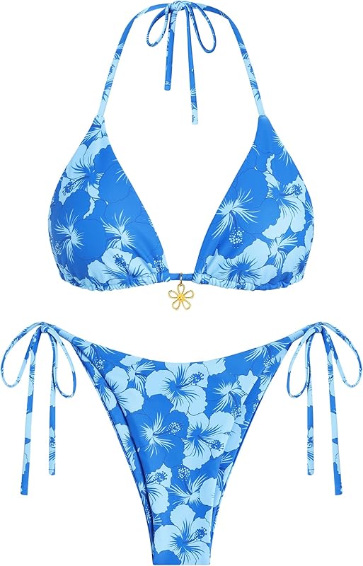 Bikini for Women 2 Piece Halter Bikini Sets Sexy High Cut Bathing Suit Side Tie Swimsuits - Seldom Seen Styles