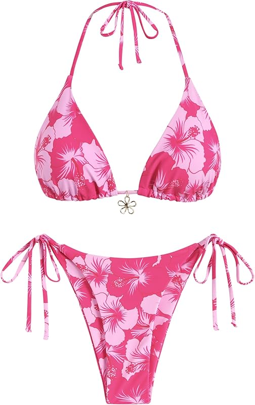 Bikini for Women 2 Piece Halter Bikini Sets Sexy High Cut Bathing Suit Side Tie Swimsuits - Seldom Seen Styles