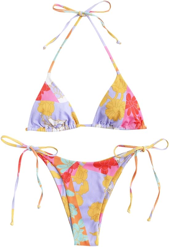 Bikini for Women 2 Piece Halter Bikini Sets Sexy High Cut Bathing Suit Side Tie Swimsuits - Seldom Seen Styles