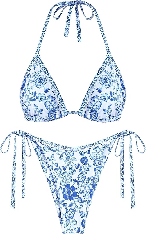 Bikini for Women 2 Piece Halter Bikini Sets Sexy High Cut Bathing Suit Side Tie Swimsuits - Seldom Seen Styles