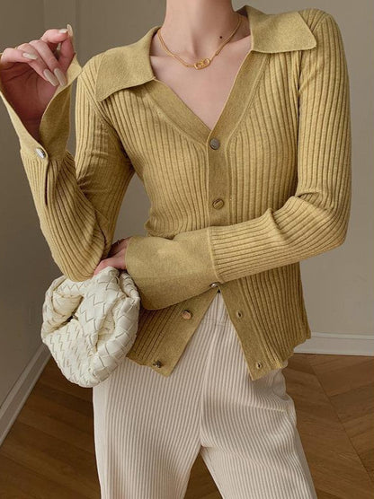 Blue  Cardigan for Women V-Neck Knitted Cardigan for Women Slim Fitting Short Knit Top - Seldom Seen Styles