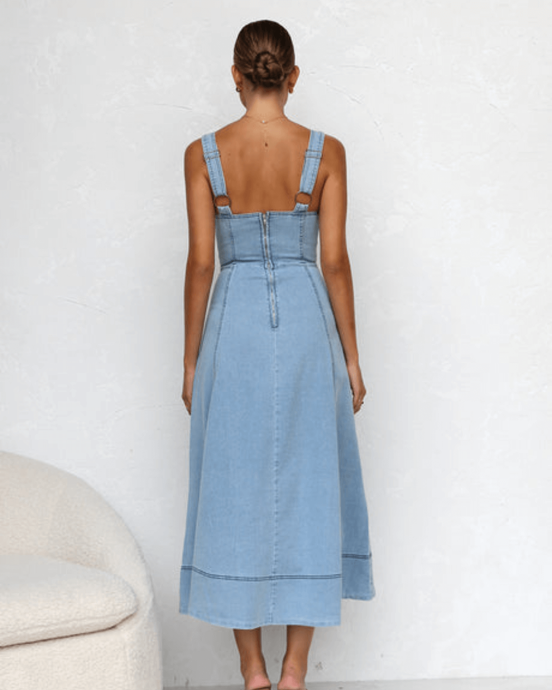 Blue Denim Maxi Dress - Seldom Seen Styles