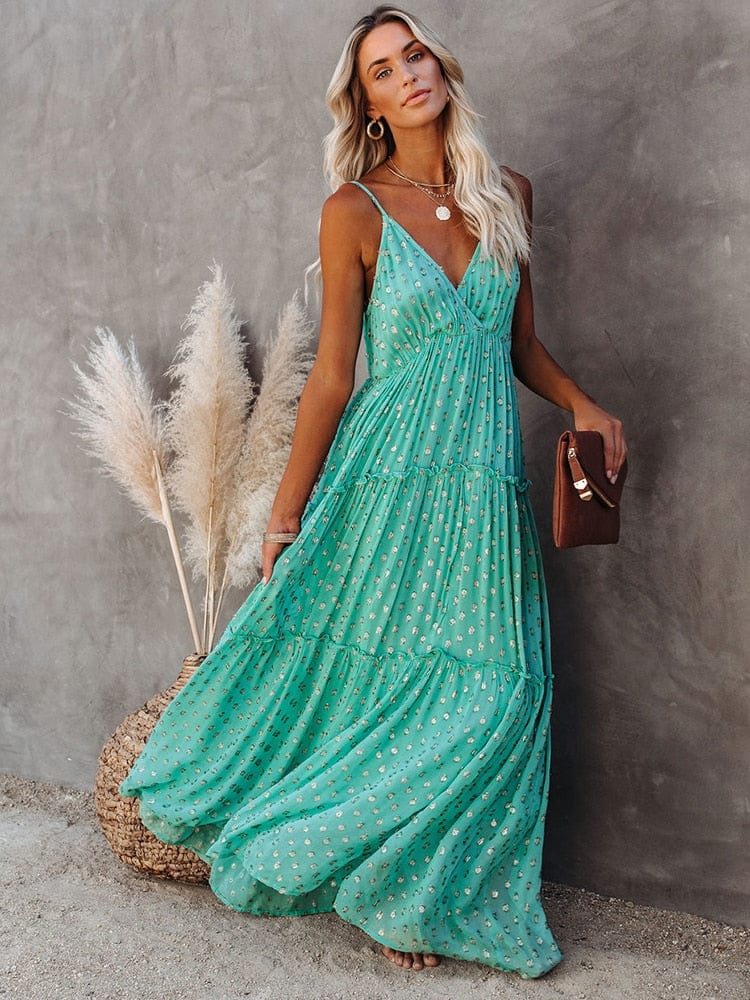 Bohemian Floral Maxi Sundress - Seldom Seen Styles
