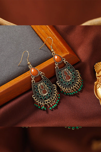 Bohemian Style Drop Shaped Long Tassel Vintage Earrings - Seldom Seen Styles