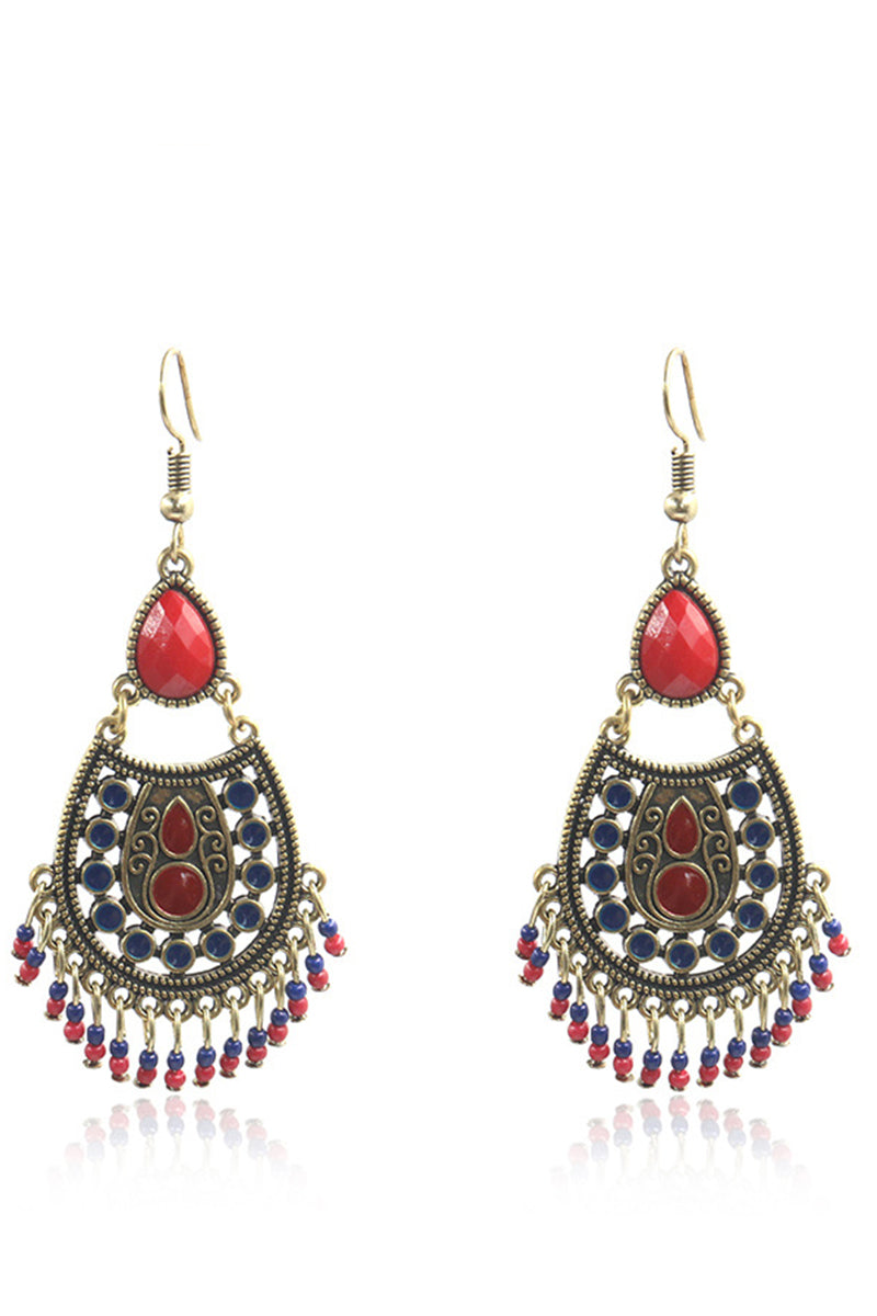 Bohemian Style Drop Shaped Long Tassel Vintage Earrings - Seldom Seen Styles