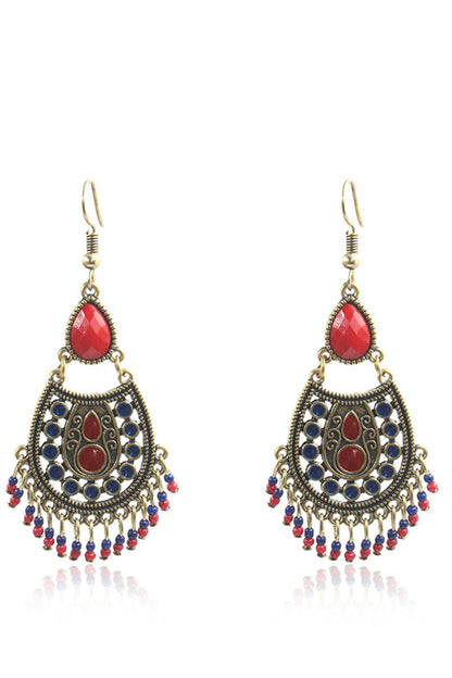 Bohemian Style Drop Shaped Long Tassel Vintage Earrings - Seldom Seen Styles