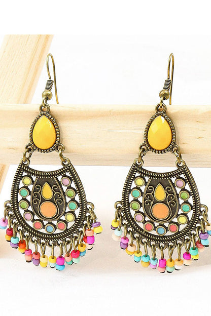 Bohemian Style Drop Shaped Long Tassel Vintage Earrings - Seldom Seen Styles