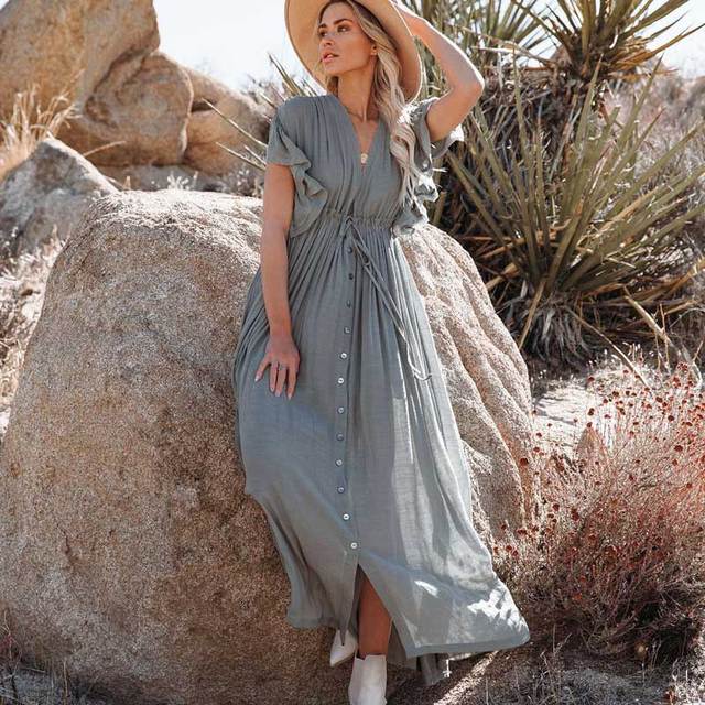 Boho Casual Summer Beach Cover Up Dress - Seldom Seen Styles