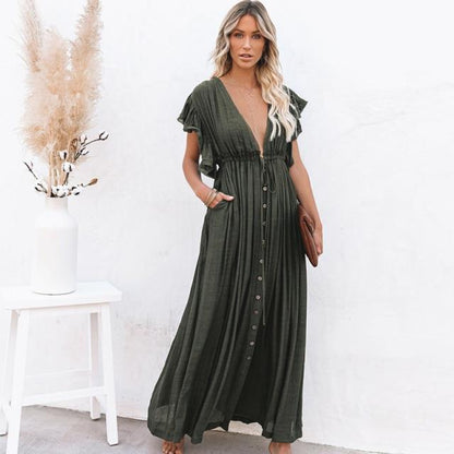 Boho Casual Summer Beach Cover Up Dress - Seldom Seen Styles