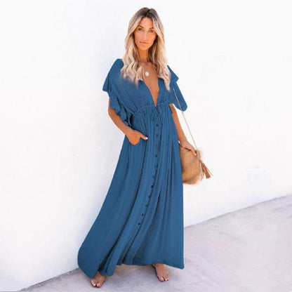 Boho Casual Summer Beach Cover Up Dress - Seldom Seen Styles