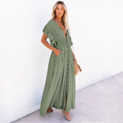 Boho Casual Summer Beach Cover Up Dress - Seldom Seen Styles