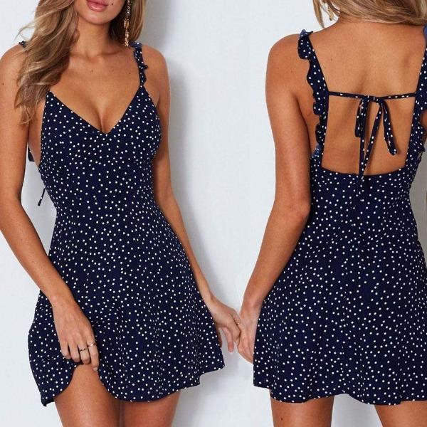 Boho Chic Polka Dot Mini Dress - Seldom Seen Styles