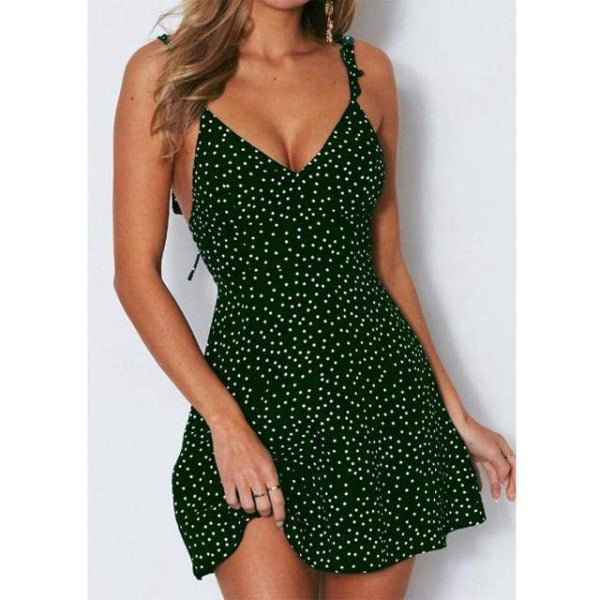 Boho Chic Polka Dot Mini Dress - Seldom Seen Styles
