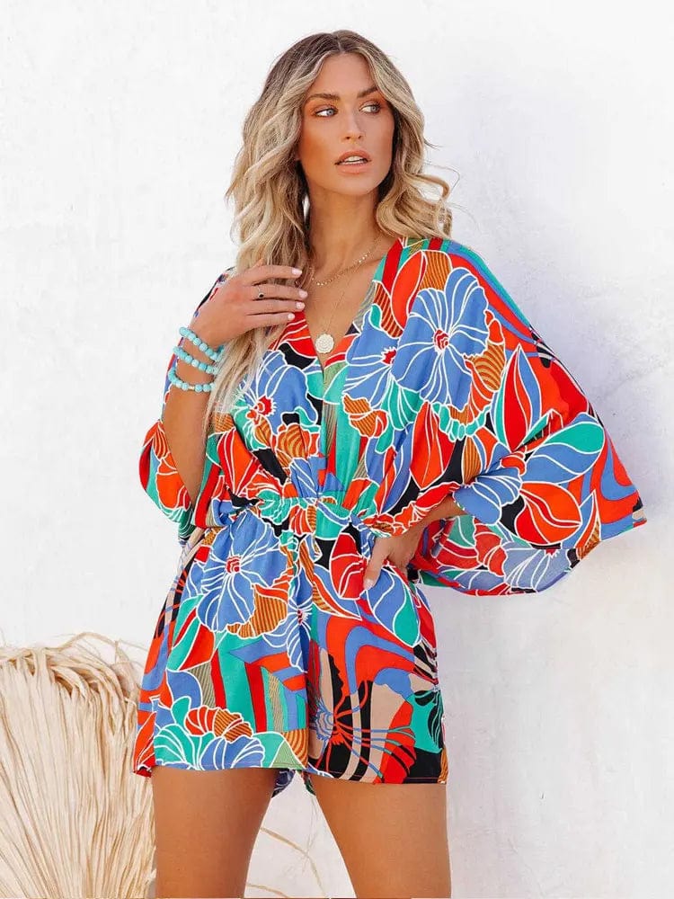Boho Floral Print Romper - Seldom Seen Styles