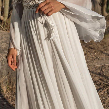 Boho High Waist Lace Maxi Dress - Seldom Seen Styles