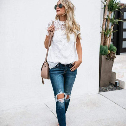 Boho Lace Design Blouse - Seldom Seen Styles