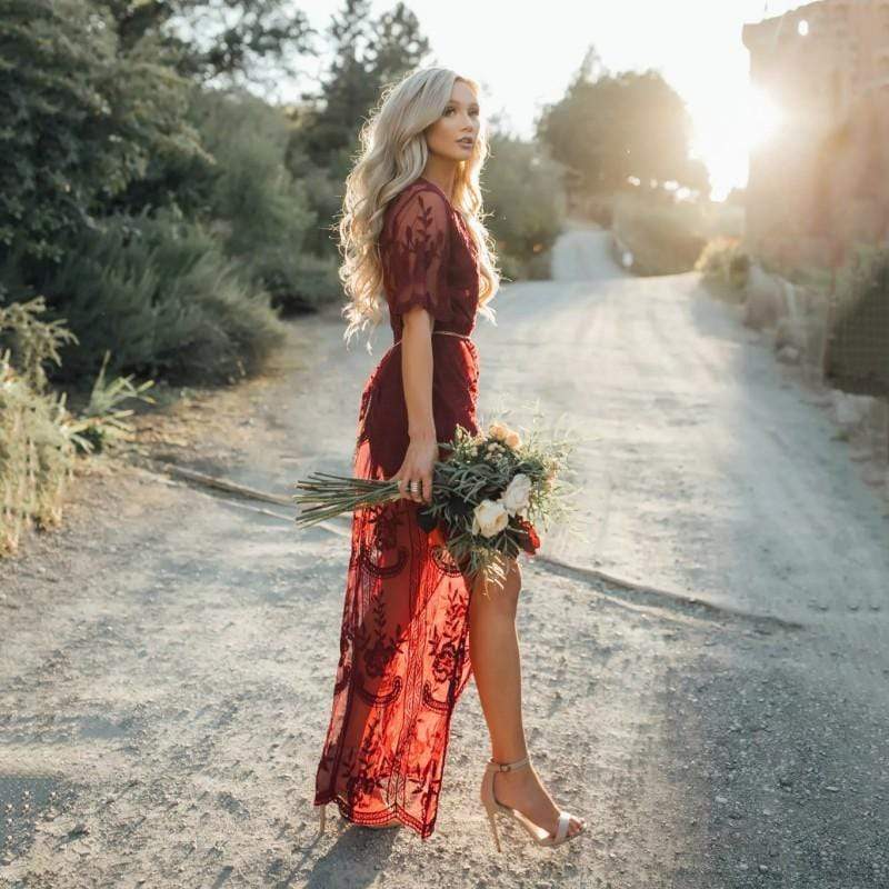 Boho Lace Tulle Maxi Dress - Seldom Seen Styles