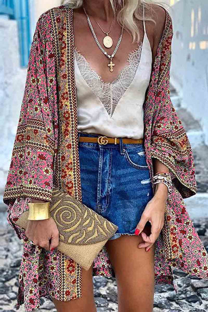 Boho Print Loose Cardigan - Seldom Seen Styles