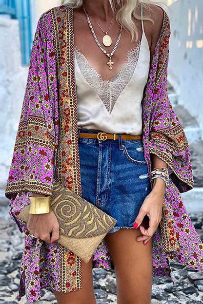 Boho Print Loose Cardigan - Seldom Seen Styles