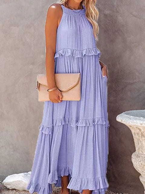 Boho Ruffle Pullover Summer Maxi Dress - Seldom Seen Styles