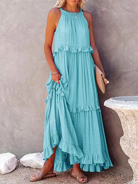 Boho Ruffle Pullover Summer Maxi Dress - Seldom Seen Styles