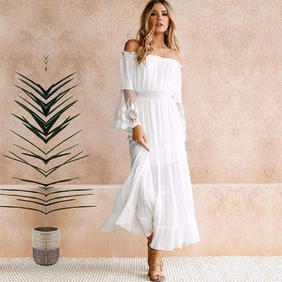 Boho Sexy Lace Beach Maxi Long Dress - Seldom Seen Styles