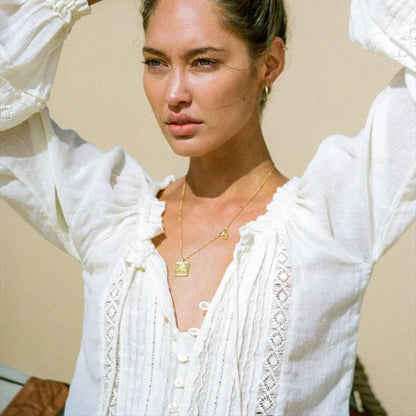 Boho Vintage White Long Sleeve Blouse - Seldom Seen Styles