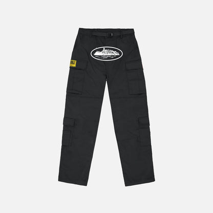 Corteiz RTW Alcatraz Guerillaz Cargo Trouser - Black / White