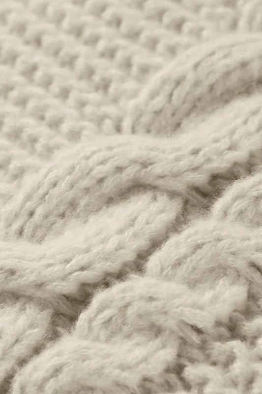 Cable  Crew Neck Sweater Women's Casual Oversized Sweaters Y2K Chunky Knit Pullover Tops Loose Sleeves Crew Neck Cable Knitted Sweater Tops - Seldom Seen Styles