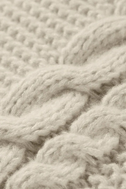 Cable  Crew Neck Sweater Women's Casual Oversized Sweaters Y2K Chunky Knit Pullover Tops Loose Sleeves Crew Neck Cable Knitted Sweater Tops - Seldom Seen Styles