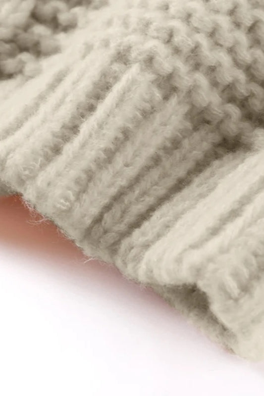 Cable  Crew Neck Sweater Women's Casual Oversized Sweaters Y2K Chunky Knit Pullover Tops Loose Sleeves Crew Neck Cable Knitted Sweater Tops - Seldom Seen Styles