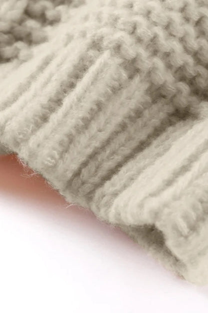 Cable  Crew Neck Sweater Women's Casual Oversized Sweaters Y2K Chunky Knit Pullover Tops Loose Sleeves Crew Neck Cable Knitted Sweater Tops - Seldom Seen Styles