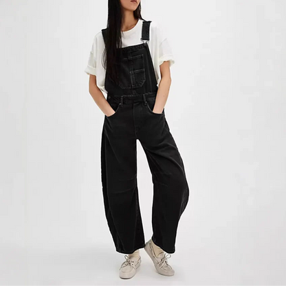 Calvia Wide-Leg Denim Overalls Causal Pant - Seldom Seen Styles