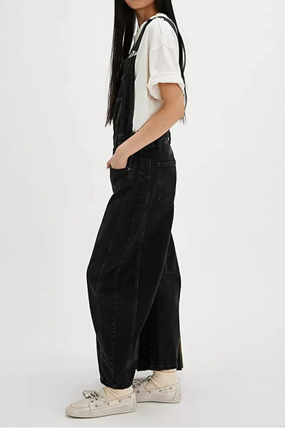 Calvia Wide-Leg Denim Overalls Causal Pant - Seldom Seen Styles