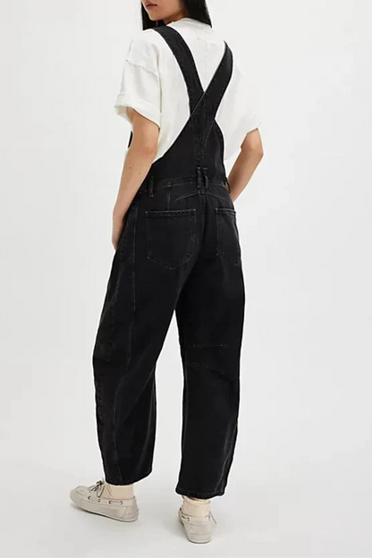 Calvia Wide-Leg Denim Overalls Causal Pant - Seldom Seen Styles
