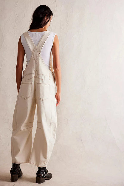 Calvia Wide-Leg Denim Overalls Causal Pant - Seldom Seen Styles